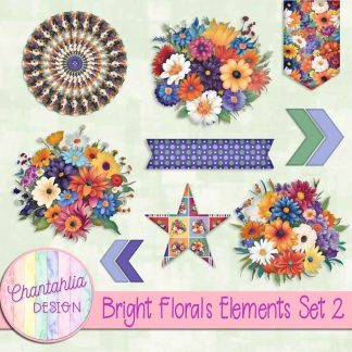 Free design elements in a Bright Florals theme