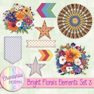 Free design elements in a Bright Florals theme