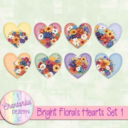 Free hearts in a Bright Florals theme