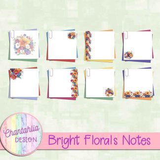Free digital notes in a Bright Florals theme