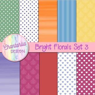 Free digital papers in a Bright Florals theme