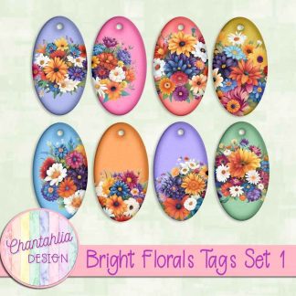 Free tags in a Bright Florals theme