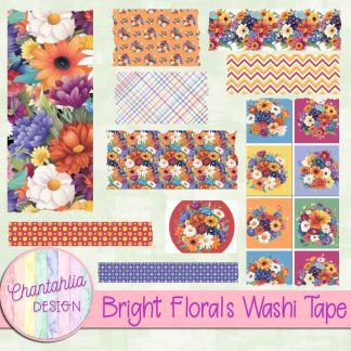 Free washi tape in a Bright Florals theme