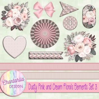 Free design elements in a Dusty Pink and Cream Florals theme