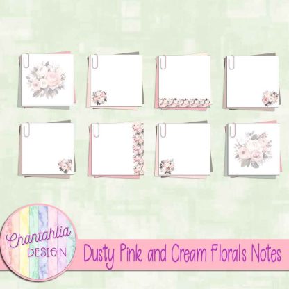 Free notes in a Dusty Pink and Cream Florals theme