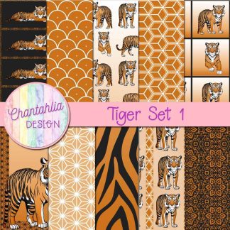 Free digital papers in a Tiger theme