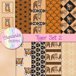 Free digital papers in a Tiger theme