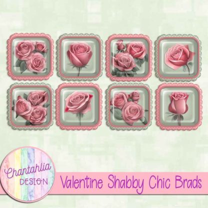 Free brads in a Valentine Shabby Chic theme