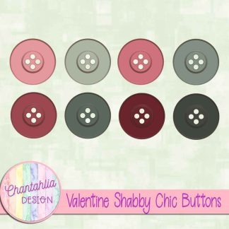 Free buttons in a Valentine Shabby Chic theme
