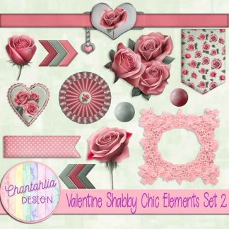 Free design elements in a Valentine Shabby Chic theme