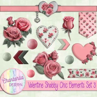 Free design elements in a Valentine Shabby Chic theme