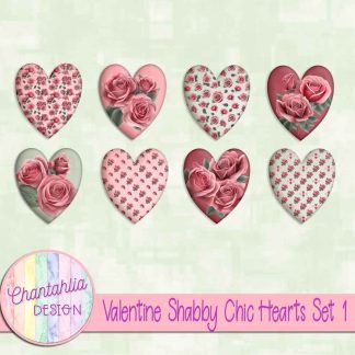 Free hearts in a Valentine Shabby Chic theme