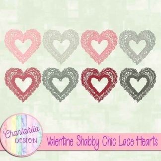 Free lace hearts in a Valentine Shabby Chic theme