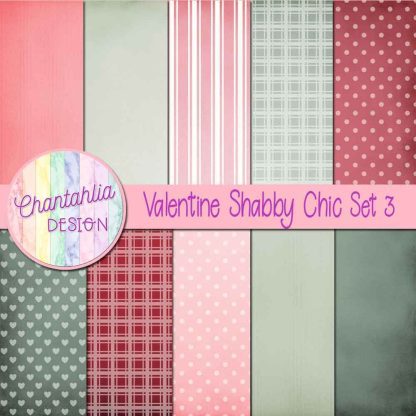 Free digital papers in a Valentine Shabby Chic theme