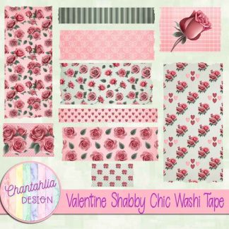 Free washi tape in a Valentine Shabby Chic theme