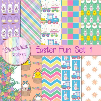 Free digital papers in an Easter Fun theme