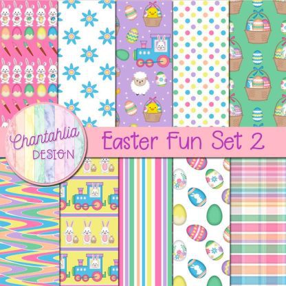 Free digital papers in an Easter Fun theme