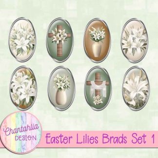 Free brads in an Easter Lilies theme