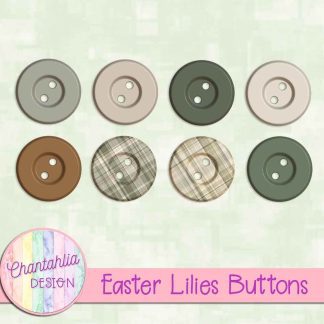 Free buttons in an Easter Lilies theme