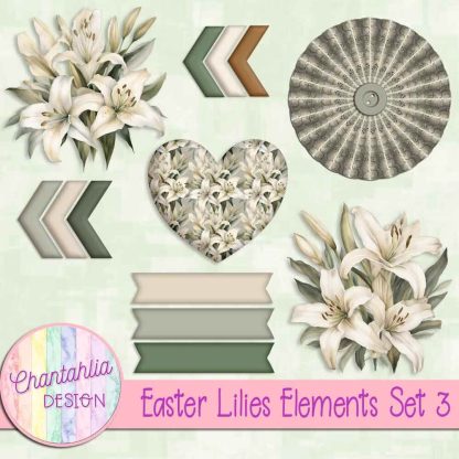 Free design elements in an Easter Lilies theme