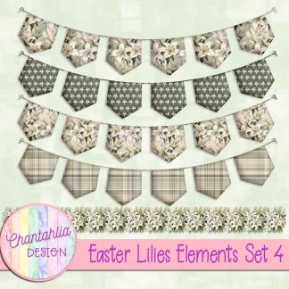 Free design elements in an Easter Lilies theme