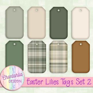 Free tags in an Easter Lilies theme