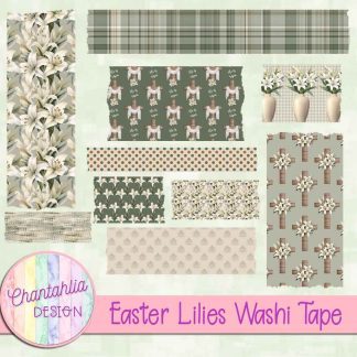 Free washi tape in an Easter Lilies theme
