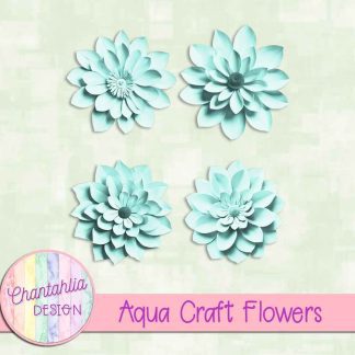 Free aqua craft flowers