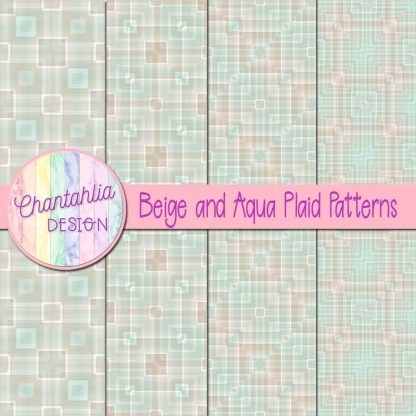 Free beige and aqua plaid patterns
