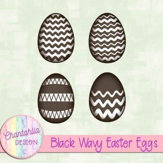 Free black wavy Easter eggs