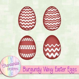 Free burgundy wavy Easter eggs
