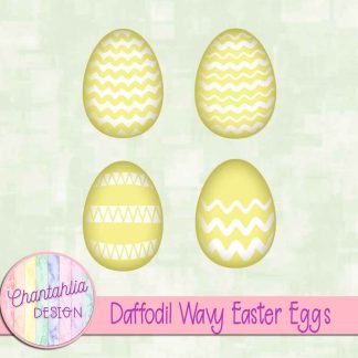 Free daffodil wavy Easter eggs