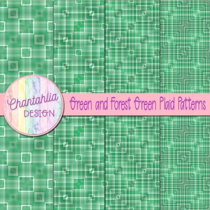 Green and Forest Green Plaid Patterns