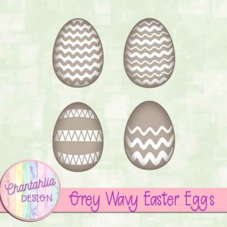 Free grey wavy Easter eggs