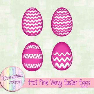 Free hot pink wavy Easter eggs