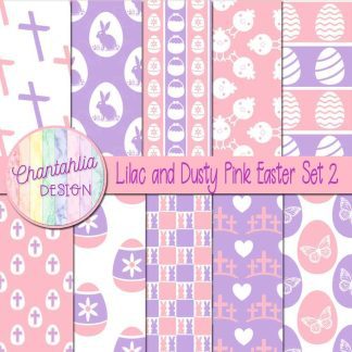 Free lilac and dusty pink Easter digital papers