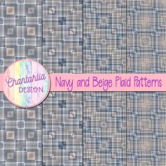 Free navy and beige plaid patterns