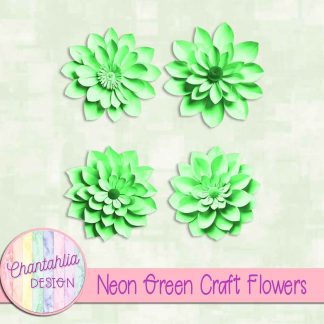 Free neon green craft flowers