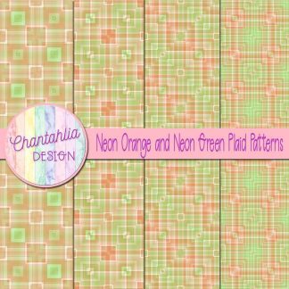 Free neon orange and neon green plaid patterns