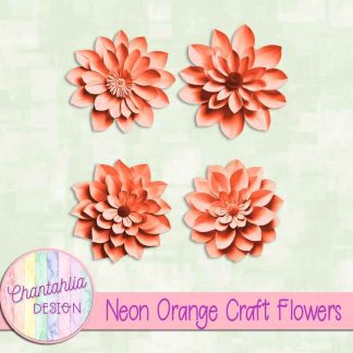Free neon orange craft flowers