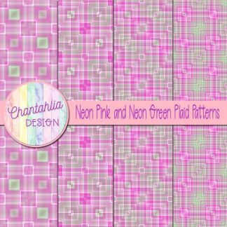 Free neon pink and neon green plaid patterns