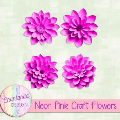 Free neon pink craft flowers