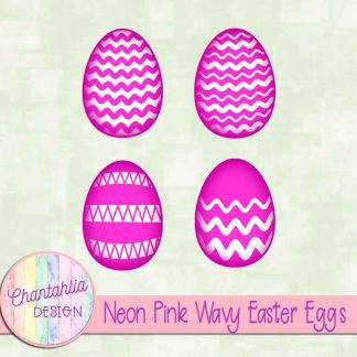Free neon pink wavy Easter eggs