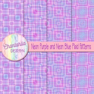 Free neon purple and neon blue plaid patterns