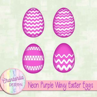 Free neon purple wavy Easter eggs
