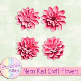 Free neon red craft flowers