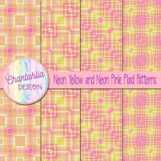 Free neon yellow and neon pink plaid patterns