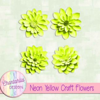 Free neon yellow craft flowers
