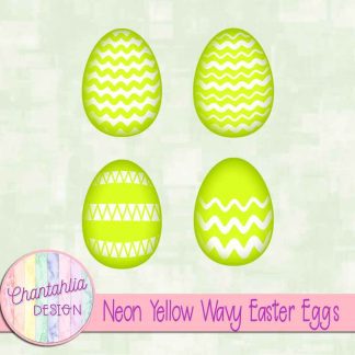 Free neon yellow wavy Easter eggs