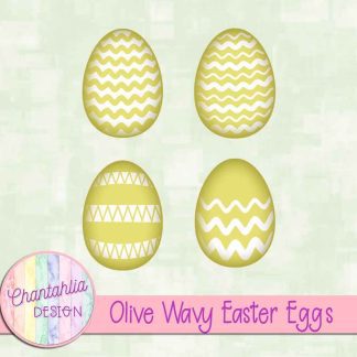Free olive wavy Easter eggs